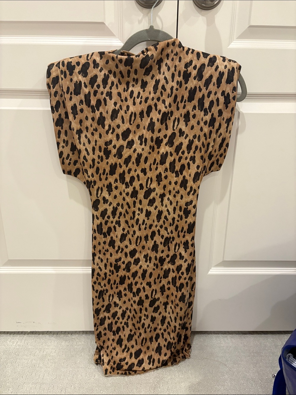 Zara Leopard-Print Midi Dress in Tan and Black